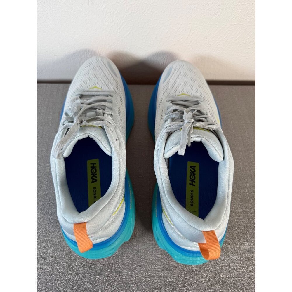 Hoka One One Bondi 8 Mens 11.5 D Ice Flow Bit Of Blue Running Shoes Walking New - Picture 4 of 14
